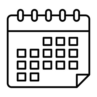 Bir doğrusal tasarım, takvimin simgesi