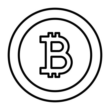 Bir doğrusal tasarım, bitcoin simgesi