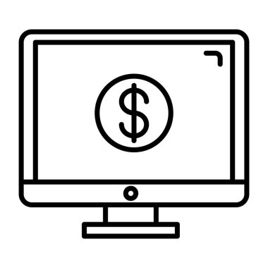 Bir doğrusal tasarım, çevrimiçi bankacılık simgesi