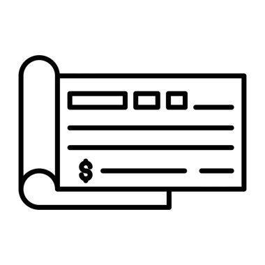 Bir doğrusal tasarım, çek defterinin simgesi