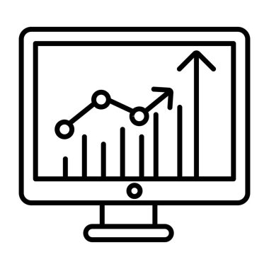 Bir doğrusal tasarım, çevrimiçi büyüme grafiğinin simgesi