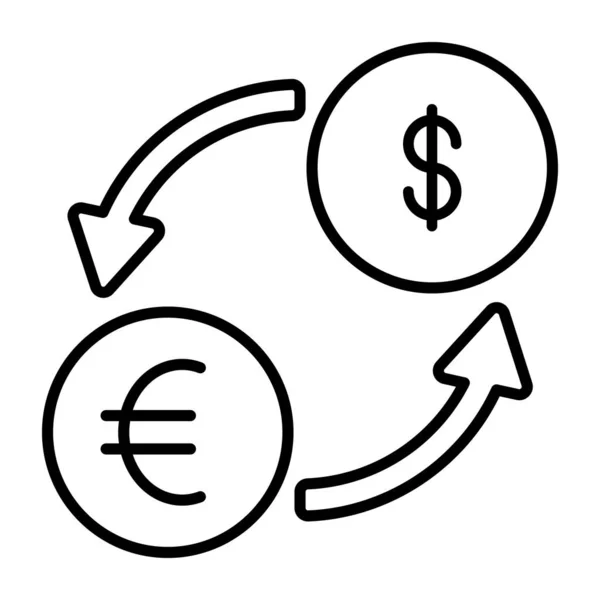 Linjär Design Ikon För Valutaväxling — Stock vektor