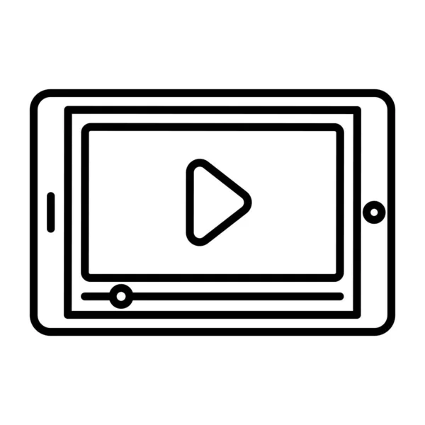 Design Linéaire Icône Vidéo Mobile — Image vectorielle