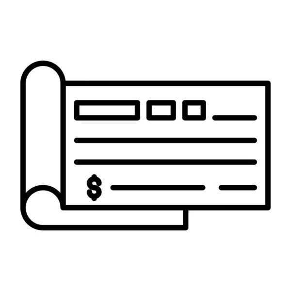 線形設計 小切手帳のアイコン — ストックベクタ
