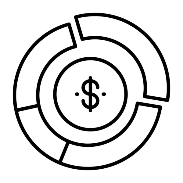 Bir Doğrusal Tasarım Para Grafiğinin Simgesi — Stok Vektör