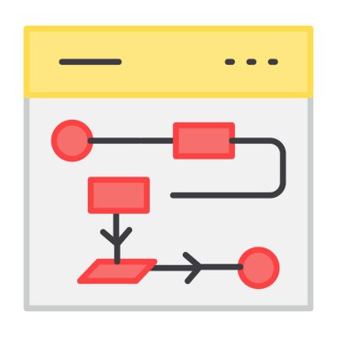 Flow diagram on web page, flat design of web sitemap