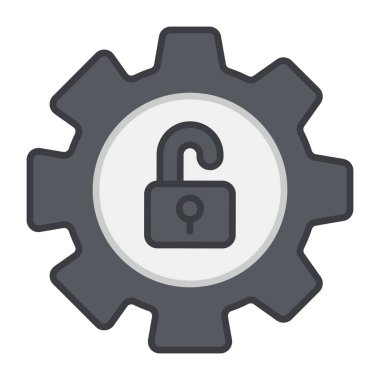A trendy design icon of unlock setting