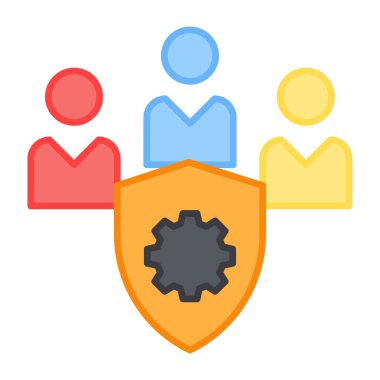 A modern design icon of security management team