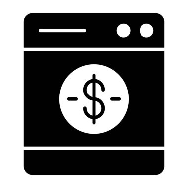 Bankacılık web sitesi kavramını gösteren sayfadaki dolar