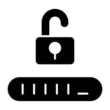 Asma kilit için bir simge tasarımı, düzenlenebilir vektör