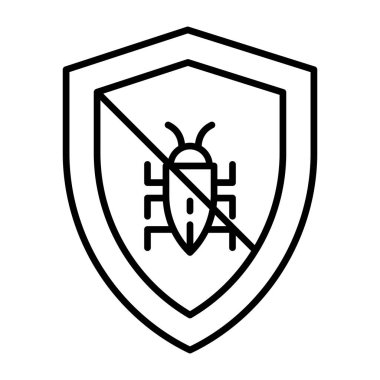 Kalkanın içindeki böcek ve anti virüs kavramı.