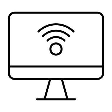 Bilgisayar kablosuz internetinin mükemmel tasarım simgesi 