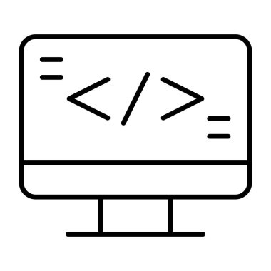 A modern design icon of computer coding 