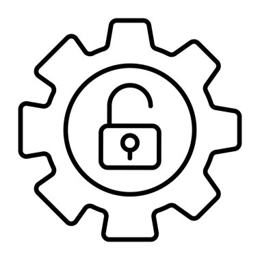 A trendy design icon of unlock setting