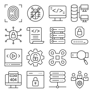 Pack of Smart Security Linear Icons 