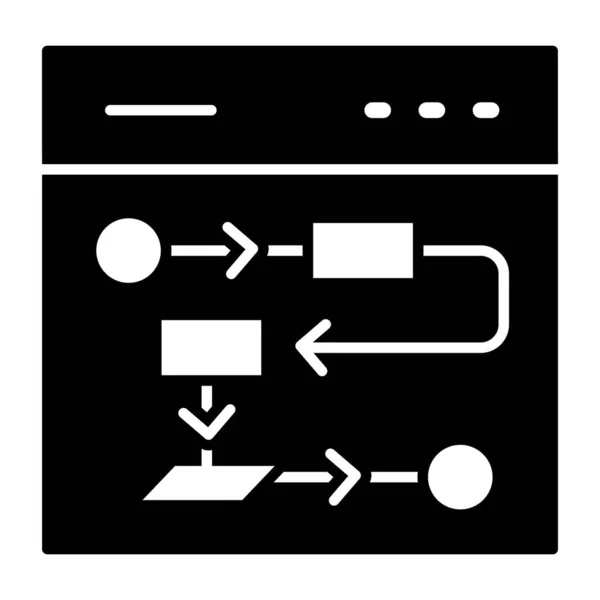 Stroomdiagram Webpagina Solide Ontwerp Van Websitemap — Stockvector