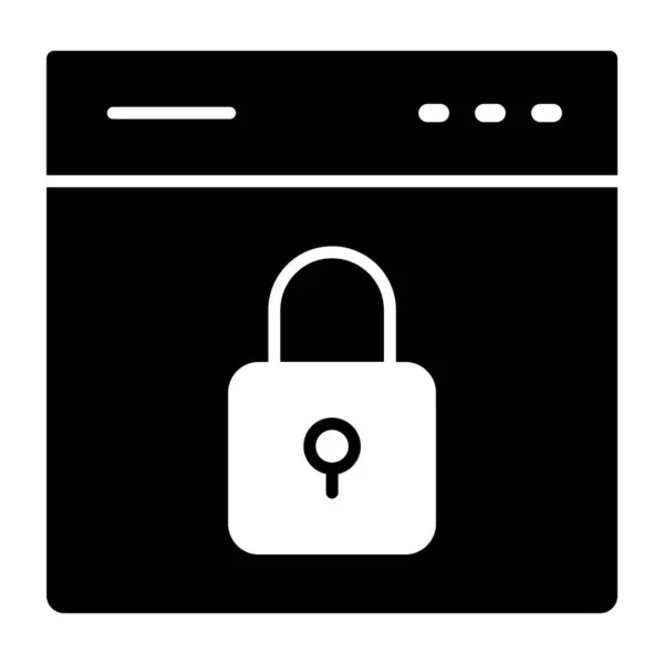 Padlock Веб Сторінці Міцний Дизайн Веб Безпеки — стоковий вектор