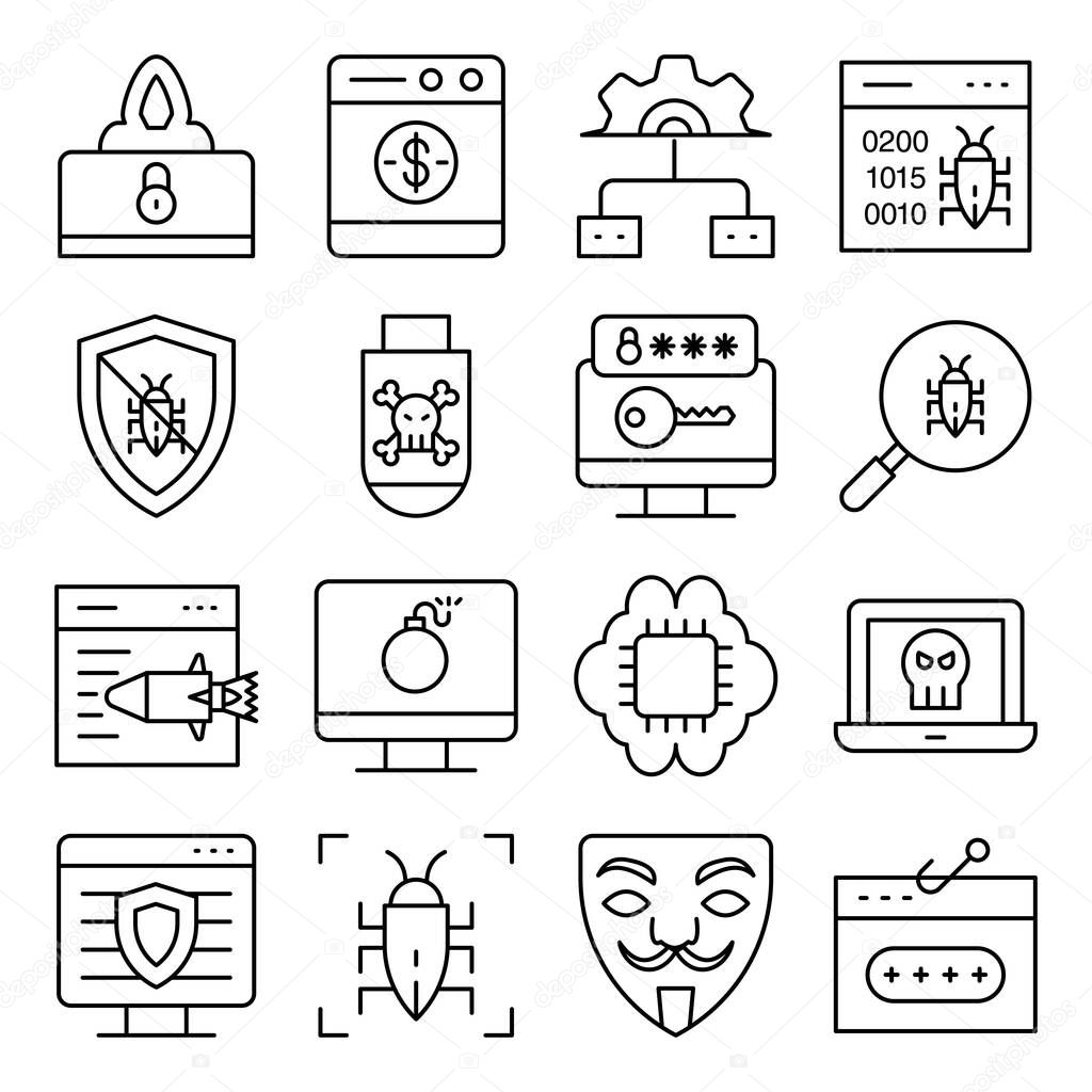 Pack of Security Linear Icons 
