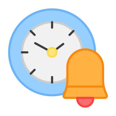 Düz dizayn, alarmlı saat simgesi