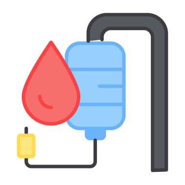 Düz dizayn, kan bağışı ikonu.