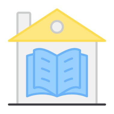 Düz bir tasarım, ev eğitiminin simgesi