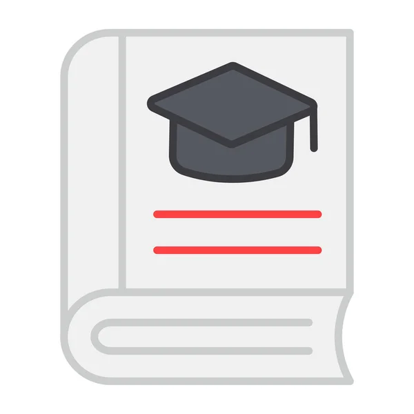 Flat Design Icon Graduation Book — Stock Vector