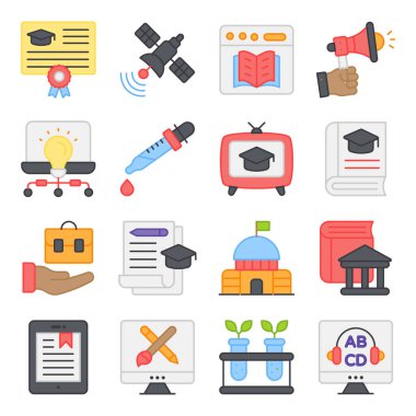 Eğitim Enstitüsü Düz Simgeler Paketi