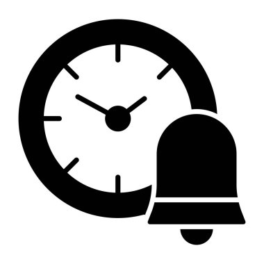 Bir kabartma tasarımı, alarmlı saatin simgesi