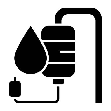 Bir glyph tasarımı, kan bağışı ikonu.