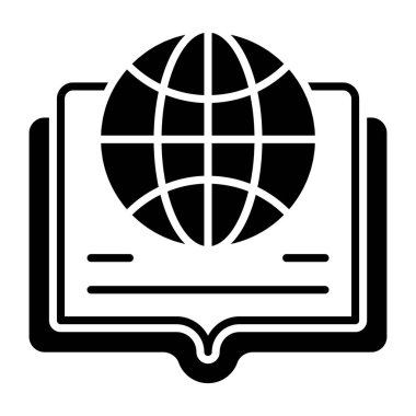 Bir kabartma tasarımı, küresel eğitimin simgesi