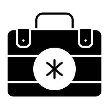 Glyph tasarımında tıbbi acil durum simgesi için ilk yardım çantası