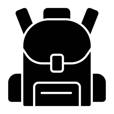 Okul çantası simgesi, sırt çantasının vektör tasarımı