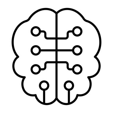 Bir doğrusal tasarım, dijital beynin simgesi