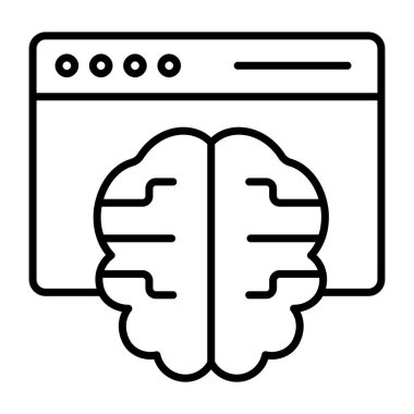 Bir doğrusal tasarım, çevrimiçi beynin simgesi