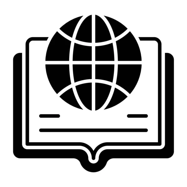 Ένα Σχέδιο Glyph Εικόνα Της Παγκόσμιας Εκπαίδευσης — Διανυσματικό Αρχείο