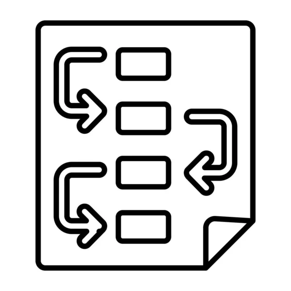 Лінійний Дизайн Піктограма Робочого Процесу — стоковий вектор