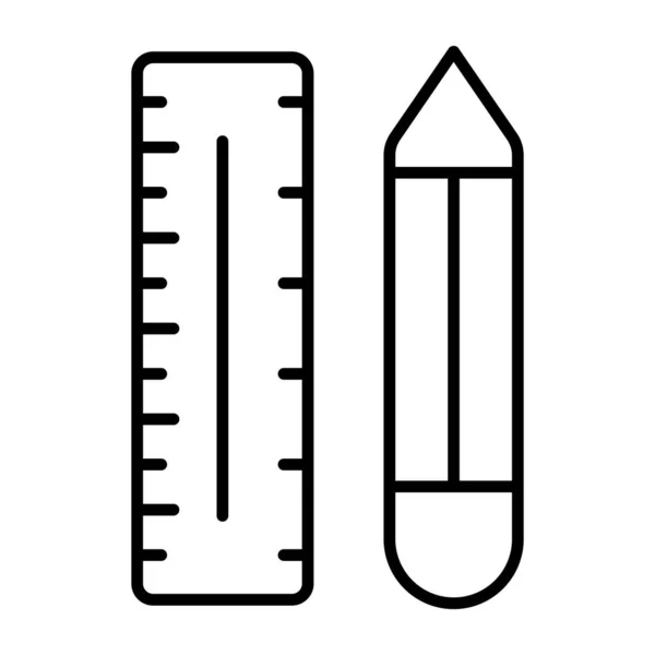 Lineární Vektor Pravítka Tužky Kreslicí Nástroje — Stockový vektor