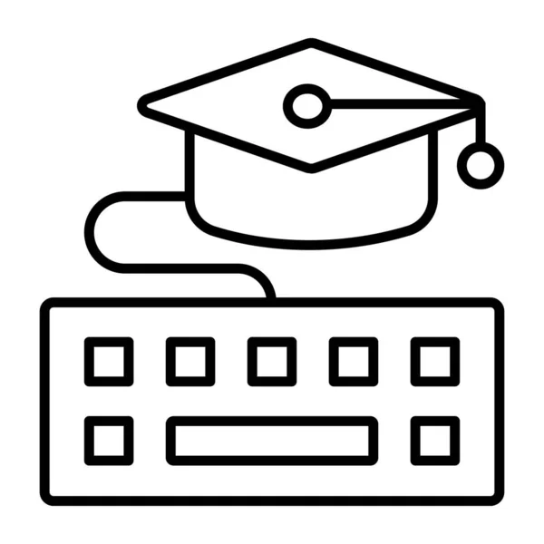 Een Lineair Ontwerp Icoon Van Digitaal Onderwijs — Stockvector