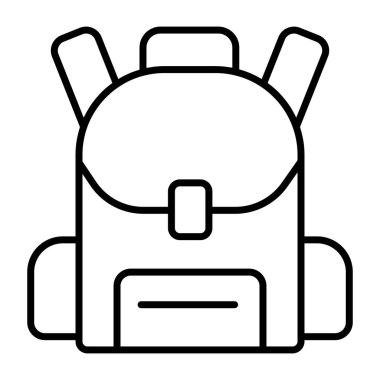 Okul çantası simgesi, sırt çantasının vektör tasarımı