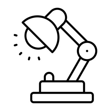 Bir doğrusal tasarım, masa lambası simgesi