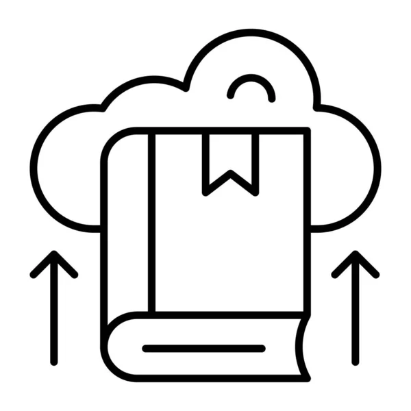 Design Lineare Icona Del Cloud Book — Vettoriale Stock