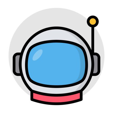 Düz dizayn, uzay kaskı simgesi