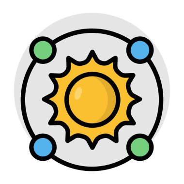        Güneş sisteminin premium indirme vektörü