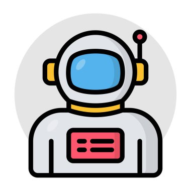 Düz dizayn, astronot ikonu. 