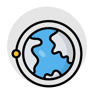 Düz dizayn, yörünge sisteminin simgesi