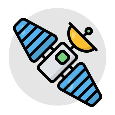 A flat design, icon of weather satellite