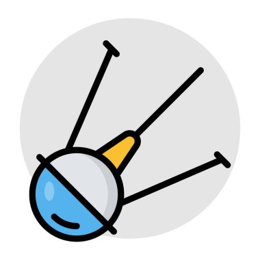 Düz dizayn, uzay sputnik simgesi