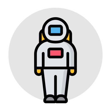 A flat design, icon of spaceman