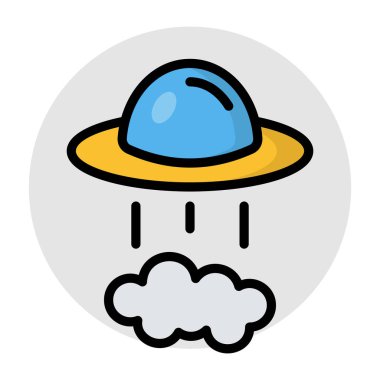 A flat design, icon of cloud saucer