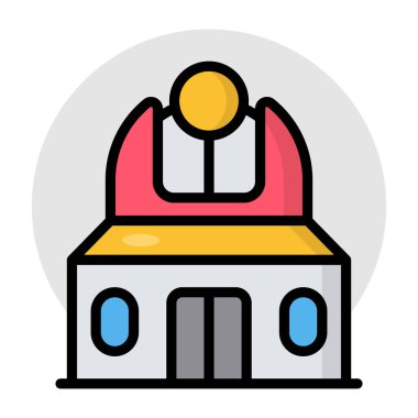 A flat design, icon of planetarium
